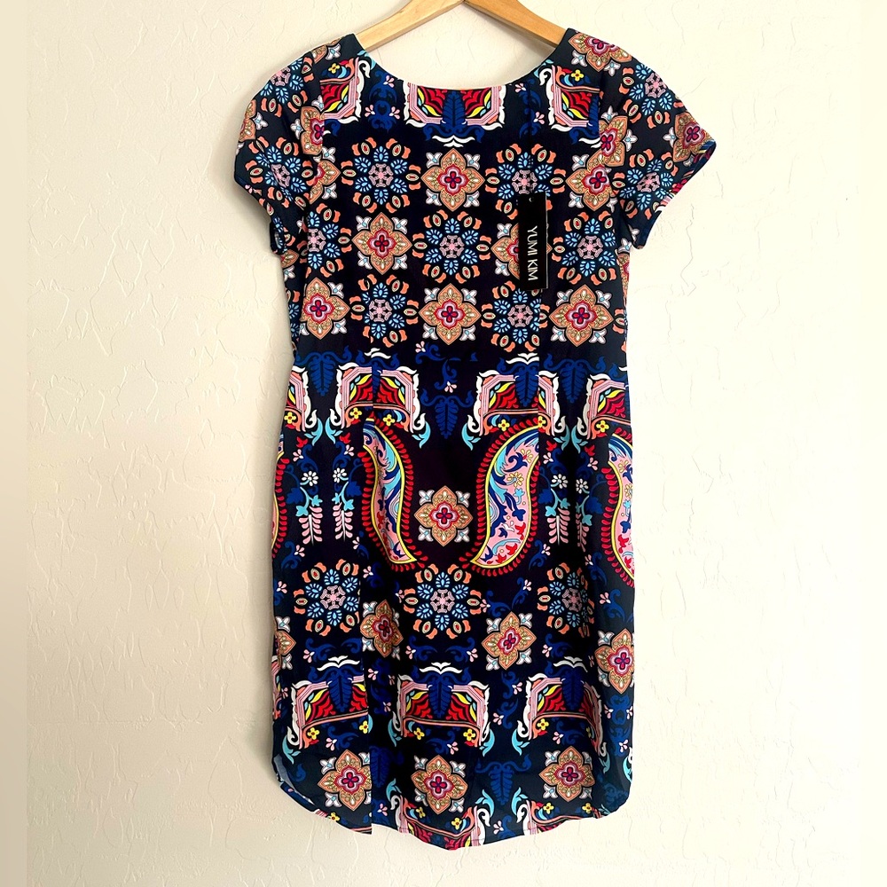 NWT Yumi Kim Elana Shift Dress XS Black Paisley Zipper Back